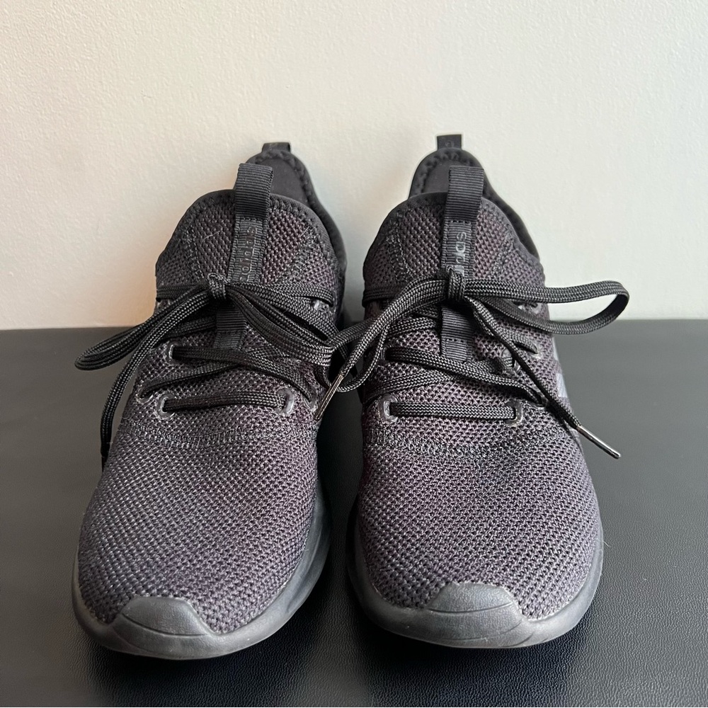 Adidas Black Knit Sneakers with Pink Stripe Accent - Picture 5 of 8